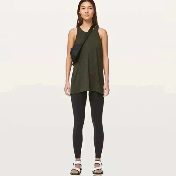 Lululemon Goal Up Tank top tie back size 8 In Olive Green Sleeveless - Picture 1 of 6
